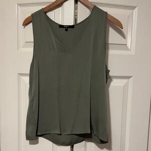 Moss green quince small top washable silk